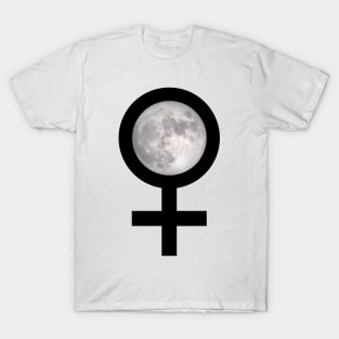 Feminist Moon Celestial Design - Moon in Female Sign T-Shirt